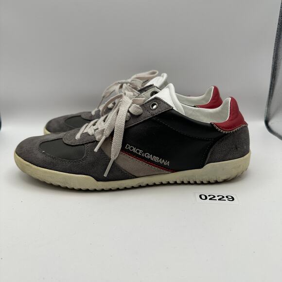 DOLCE GABANA Men's US 9 Leather Sneaker Gray/White CS1123-7 - Picture 2 of 8